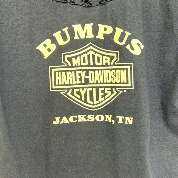 Harley Davidson - 1995 Bumpus Jackson TN Crochet Detail Graphic T Shirt Size Sm - Picture 11 of 11